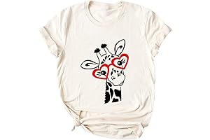 Funny Giraffe Shirt Womens Cute Valentines Giraffe Graphic Tees