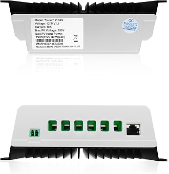 EPEVER 10a MPPT Charge Controller with LCD Display, 100V Max Input, 12V/24V Auto Switch