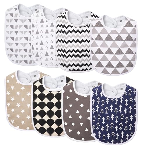 Image of Lilian&Gema Baby Bibs 8 Pack Baby Drool Bibs for Unisex Boys Girls,Soft Cotton Bibs for Teething and Drooling Newborn