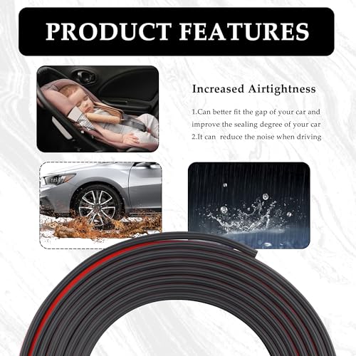 16.4Ft Upgraded Car Weather Stripping Door Seal,Three-Layer Weather Stripping Self-Adhesive Seal Gaps from Drafts&Noise,Universal Rubber Car Door Seal/Protectors for Most Cars (16.4Ft) - Thumbnail 5