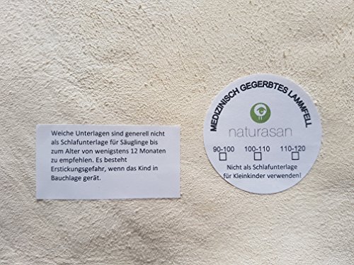 Baby-Lammfell Öko-Schaffell medizinisch gegerbt, geschoren, waschbar, 90-100 cm Öko-Test 'Gut', incl gratis Lammfellbürste