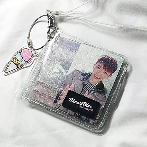 Clear Wallet For Women, Bifold Wallet Purse With Lanyard Cute Jelly Coin Pouch Id Case (Silver) #TOP5