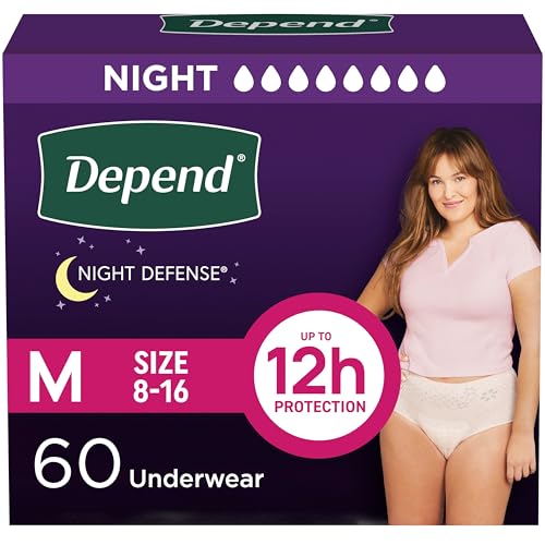 Depend Night Defense Adult Diapers, Incontinence & Postpartum Bladder Leak Underwear for Women,...
