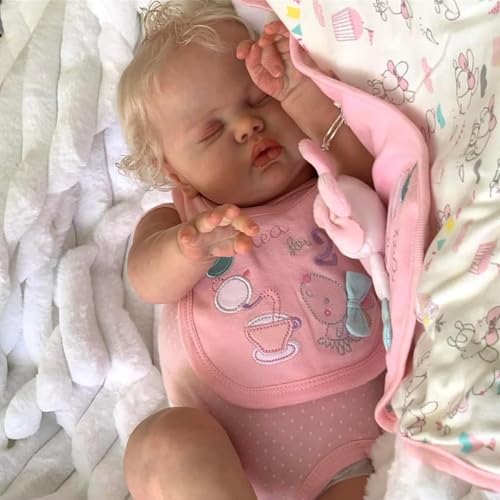 Zero Pam Reborn Kleinkind-Puppe, lebensechte Babypuppe, 61 cm, realistische Reborn-Babypuppen, die echt schlafendes Baby aussehen, echtes Silikon, Neugeborene mit molligem Gesicht, gewichtete – Bild 4