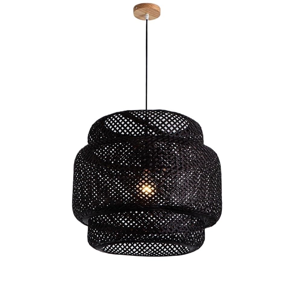 Braided lampshade, Bamboo Hanging Cover,/Dark Color, 30-50 cm, Dining Room and Kitchen(35cm)