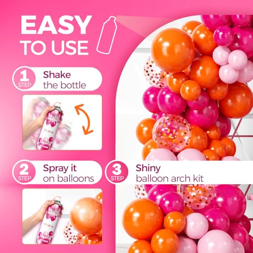 Image of Bezente Balloon Shine Spray 20oz XL Fast High-Gloss for All Party Balloons | High Shine Jumbo Balloon Spray, Long-Lasting Waterproof Gentle Formula, Quick Finish for Large Events Setup Indoors Outdoors