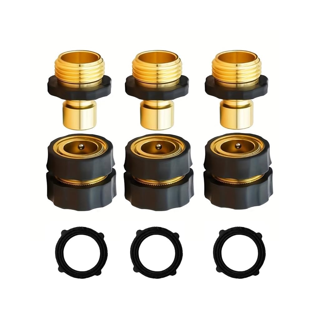 3/4 Inch Male Female Quick Connect Coupler - Durable Garden Hose Connection Accessories(3-4inch GHT-3set)