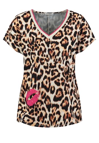Blouse col en V KEYLARGO WB Lips beige en taille XL pour femmes