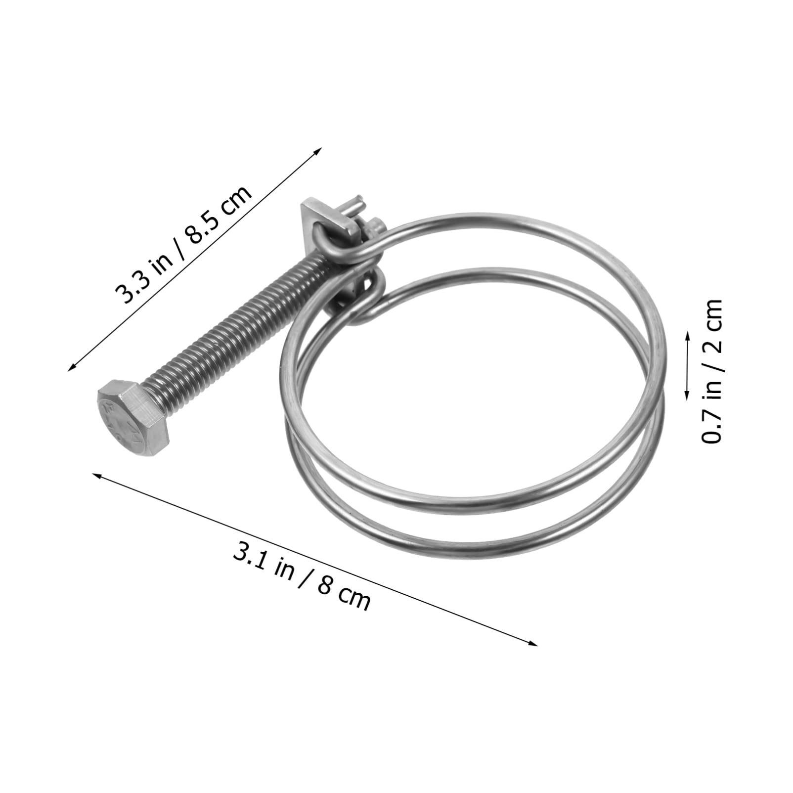STOBAZA Fire-fighting Clamps 4 Pcs Stainless Steel Hose Clamps for Hoses Cables Tubes Oil-proof Wear-resistant