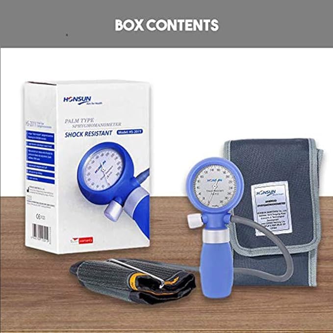 Image of MCP Healthcare Shock Proof Aneroid Blood Pressure Monitor with Arm Cuff - Large Cuff for Doctors, Students, and Nurses (Blue)