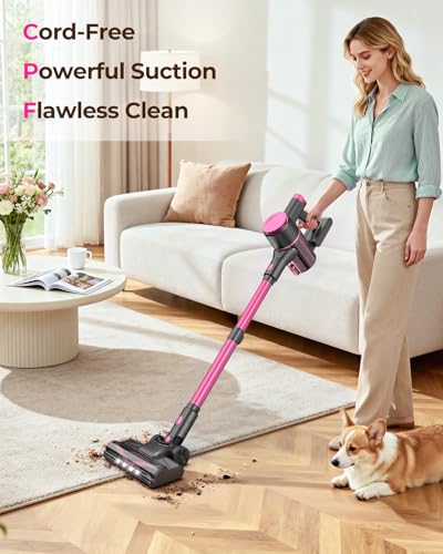 Image of UML0 N8 Cordless Vacuum Cleaner, Lightweight Stick Vacuum with Powerful Suction, 2200mAh Battery, 40 Mins Runtime, Self-Standing, Rechargeable Vacuum Cleaners for Home Hardwood Floor Carpet Pet Hair