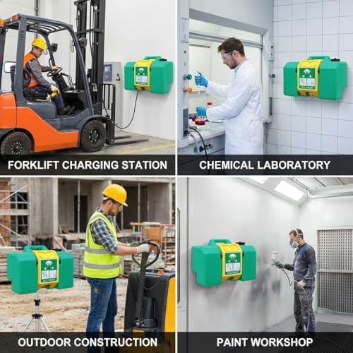 Image of Portable Eyewash Station - 8Gallon Eye Wash Stations Wall Mounted,OSHA-Approved Emergency Eyewash Station Unit,Lasting for 10 Minute,with Mirror&Dual Spray(30L)