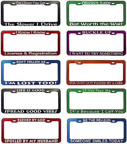 GoPlates Funny License Plate Frame - Laser Engraved - Fits Standard US Plates Anodized Aluminum Construction - Funny Car Accessories