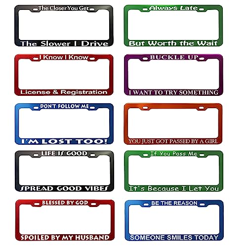 Goplates Funny License Plate Frame - Laser Engraved - Fits Standard Us Plates Anodized Aluminum Construction - Funny Car Accessories #TOP13