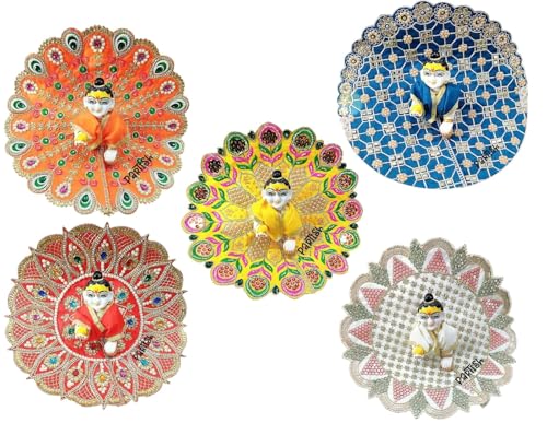 Image of Partish Laddu Gopal Poshak Size 6 l Ladoo Gopal Dress l Kanha Ji | Thakur Ji | Krishna Ji Vastra (Set of 5 Poshak)