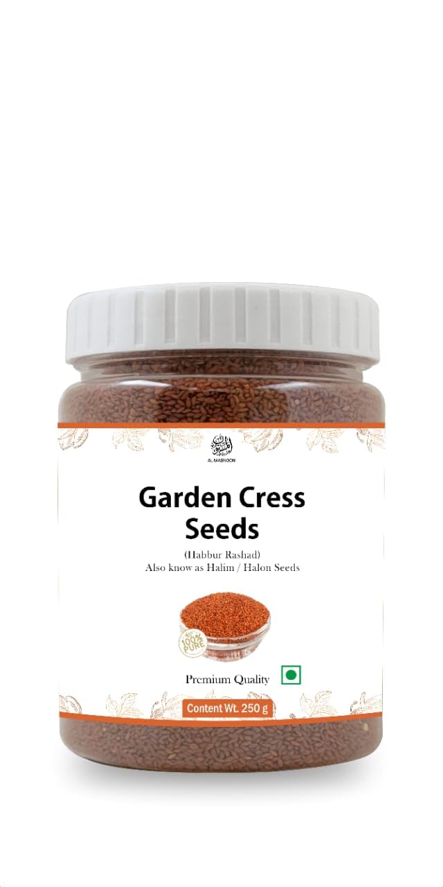 Al Masnoon Cress Seeds (Halim Seeds) - 250g Pack of 1, Nutrient-Rich Superfood for Boosting Immunity, Digestion, and Overall Health, Ideal for Smoothies, Salads, and Culinary Delights