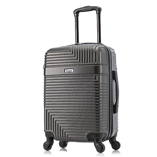 InUSA RESILIENCE Luggage with Spinner Wheels | Durable Lightweight Hardshell Spacious Travel Bag with Handle and Trolley | 20-Inch Carry On Small Luggage | Charcoal