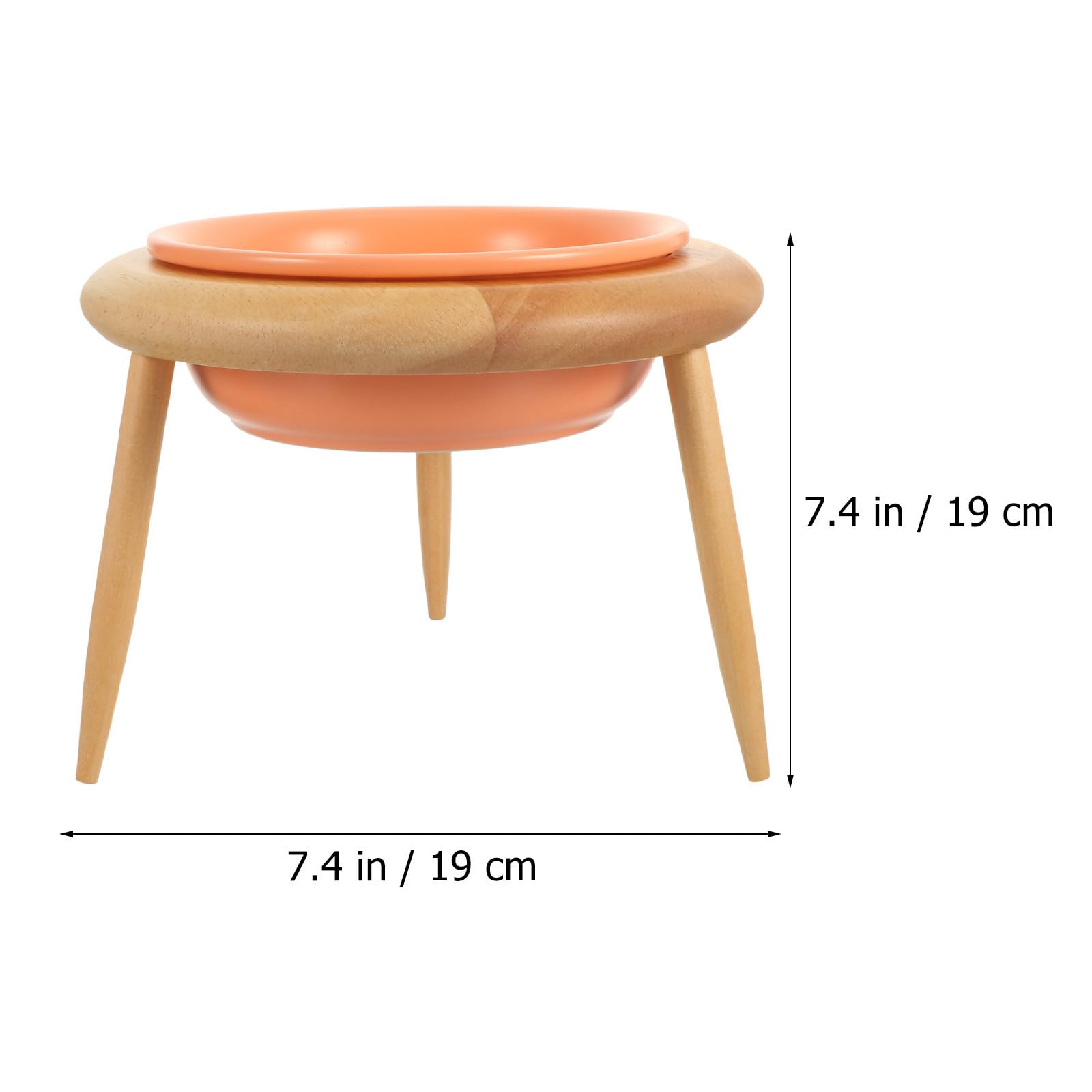 Comedero Elevado para Gatos y Perros, Cerámica con Soporte de Madera