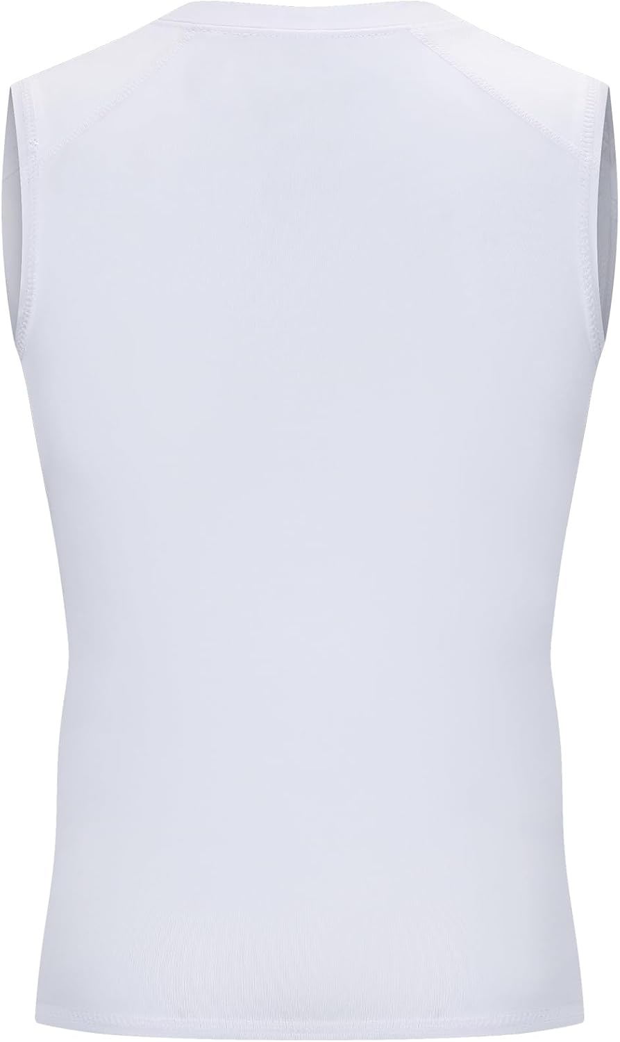 Youth Boys Sleeveless Compression Shirt Basketball Football Undershirt Quick Dry Kids Athletic Tank Tops for Workout - Image 4