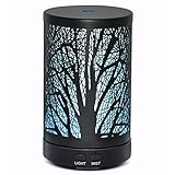 ASAKUKI Essential Oil Diffuser 150ml Aromatherapy Metal Ultrasonic Cool Mist Humidifier Waterless...