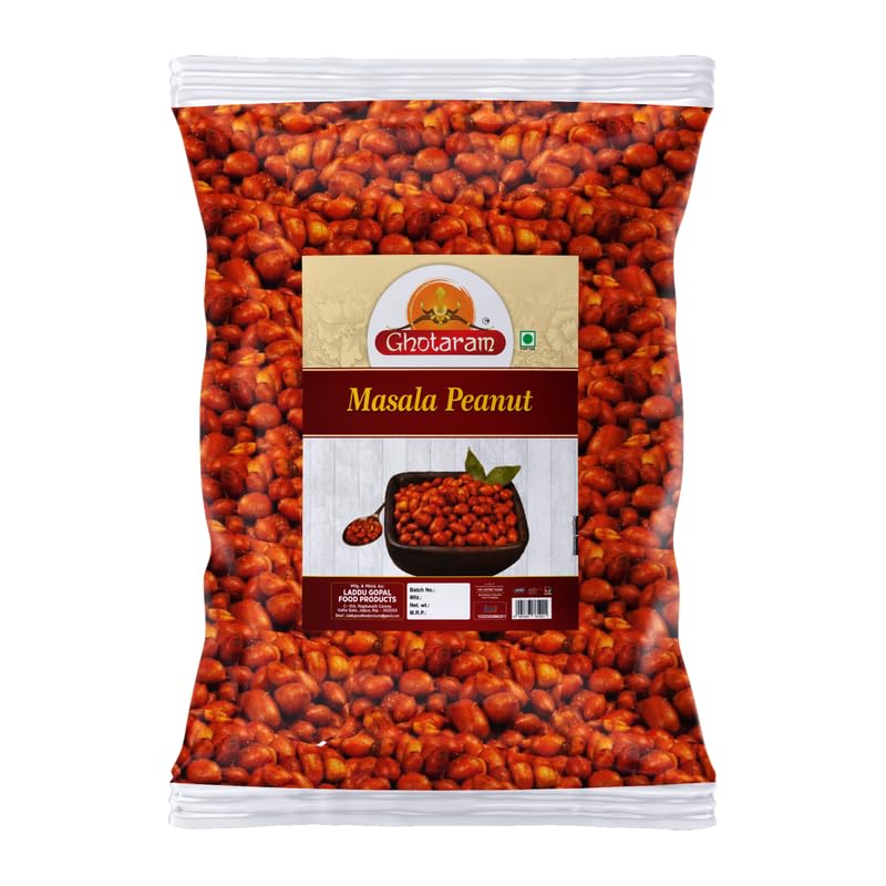 Ghotaram Marwar's Organic Masala Peanut Namkeen | Organic Namkeen | Rich in Protein | Crunchy & Spicy | Fried in Pygmy Groundnut Oil | Healthy Indian Snacks | No Preservatives-250 * 1Pack