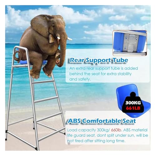 Silla alta de salvavidas para piscina de acero inoxidable miniatura 4