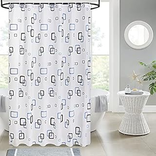 ZIMEL HOMES Shower Curtains Mould-free Mildew Resistant Bath Curtain with Stitched Steel Eyelets Waterproof Polyester Fabric Bathroom Curtains with 12 Hooks, 180 x 180 cm (Vintage Grey)