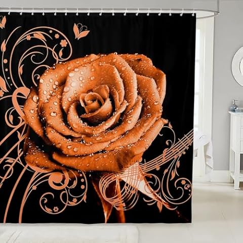 Feelyou Floral Shower Curtain for Valentine's Day Cover