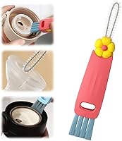 Vista 8 de Cepillo de limpieza de tapa de taza 3 en 1, cepillo de limpieza de hendiduras de botella de agua 2025 para espacios reducidos, cepillo de limpieza