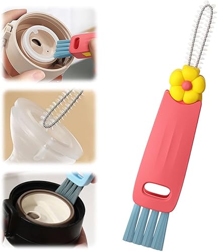 3 en 1 Cepillo de Limpieza para Tapa de Taza, Nuevo Juego de Cepillo de Limpieza de Ranuras 2024 para Espacios Estrechos de Botella de Bebé, Cepillo