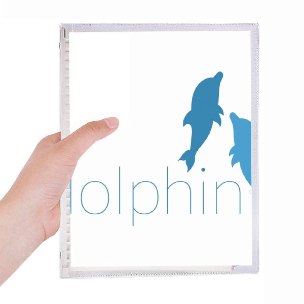 Carnet de notes à spirales rechargeable avec couverture imprimée deux dauphins