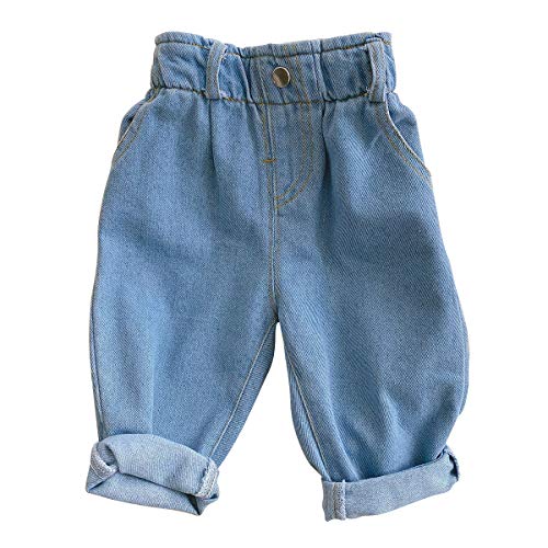 famuka Baby Soft Jeans Unisex Boy Girl Casual Pants Little Kids Long Trousers