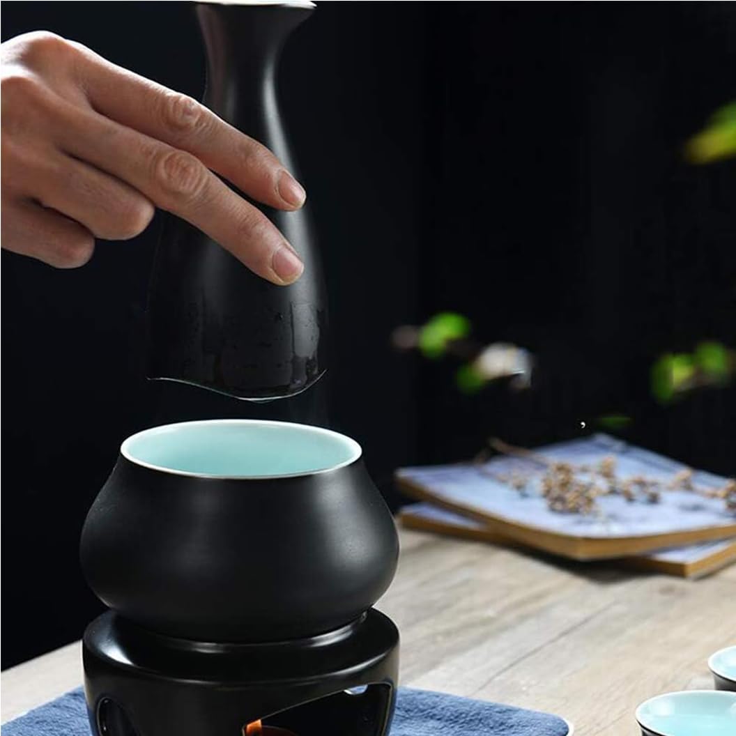 Juego De Sake De Cerámica Japonés con Caja De Regalo Más Cálida Y De Regalo, Sake De Sake De Cerámica De Cerámica De Sake Vintage, Taza Tradicional De Manualidades Blue