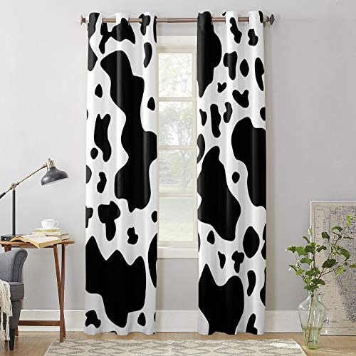 Colorsum 2 Panels Bedroom Blackout Curtains With Grommets Animal Cow Print Curtains Thermal Insulated Darkening Curtain Panels For Bedroom Living Room 52" W X63 L X2 #TOP2