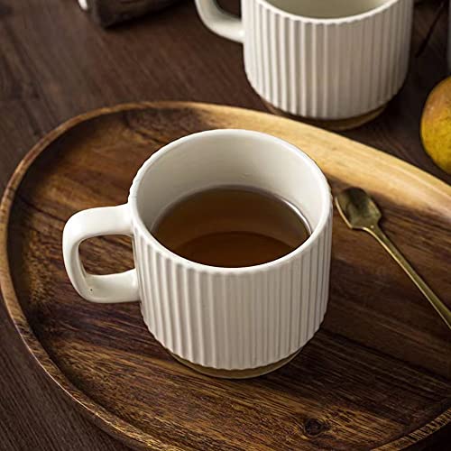 cawein Keramikbecher, 2 Stück, Keramik-Kaffeetassen, Milchbecher, Keramikbecher für Zuhause und Büro, mikrowellenfeste Milchkaffeetasse,Frühstückstasse – Bild 5