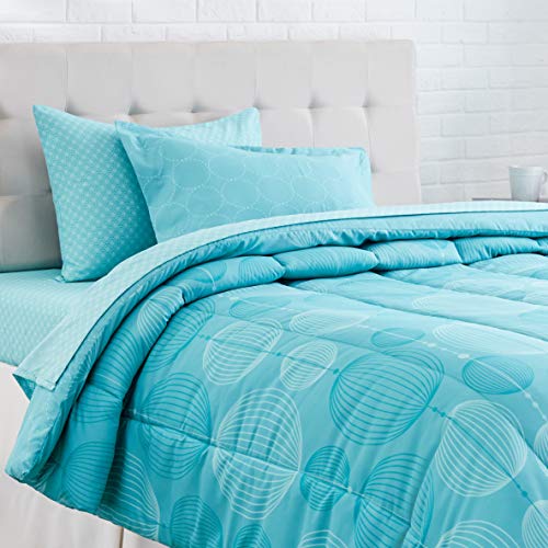 Amazon Basics 5Piece LightWeight Microfiber BedInABag Comforter