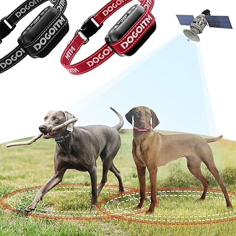 DOGOITM Wireless Dog Fence for 2 Dogs,GPS Dog Fence Collar with AI Smart GPS Signal for Outdoor, Waterproof and Rechargeable Pet Containment System with 3 Warning Modes, Range 65-3290 FT for Most Dogs
