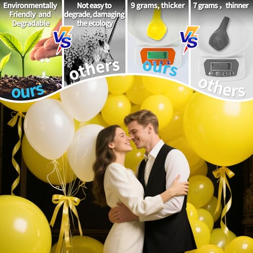 Image of Yellow Big Balloons 32pcs, 18 Inch Large Latex Giant Heavy Duty Balloons for Birthday Wedding Baby Shower Decorations