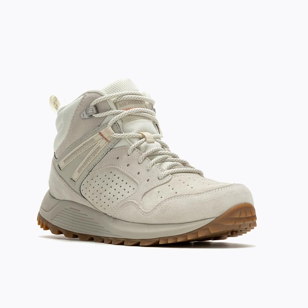 Merrell Women's Wildwood Mid Leather Waterproof Hiking Boot, Off-White, 8.5