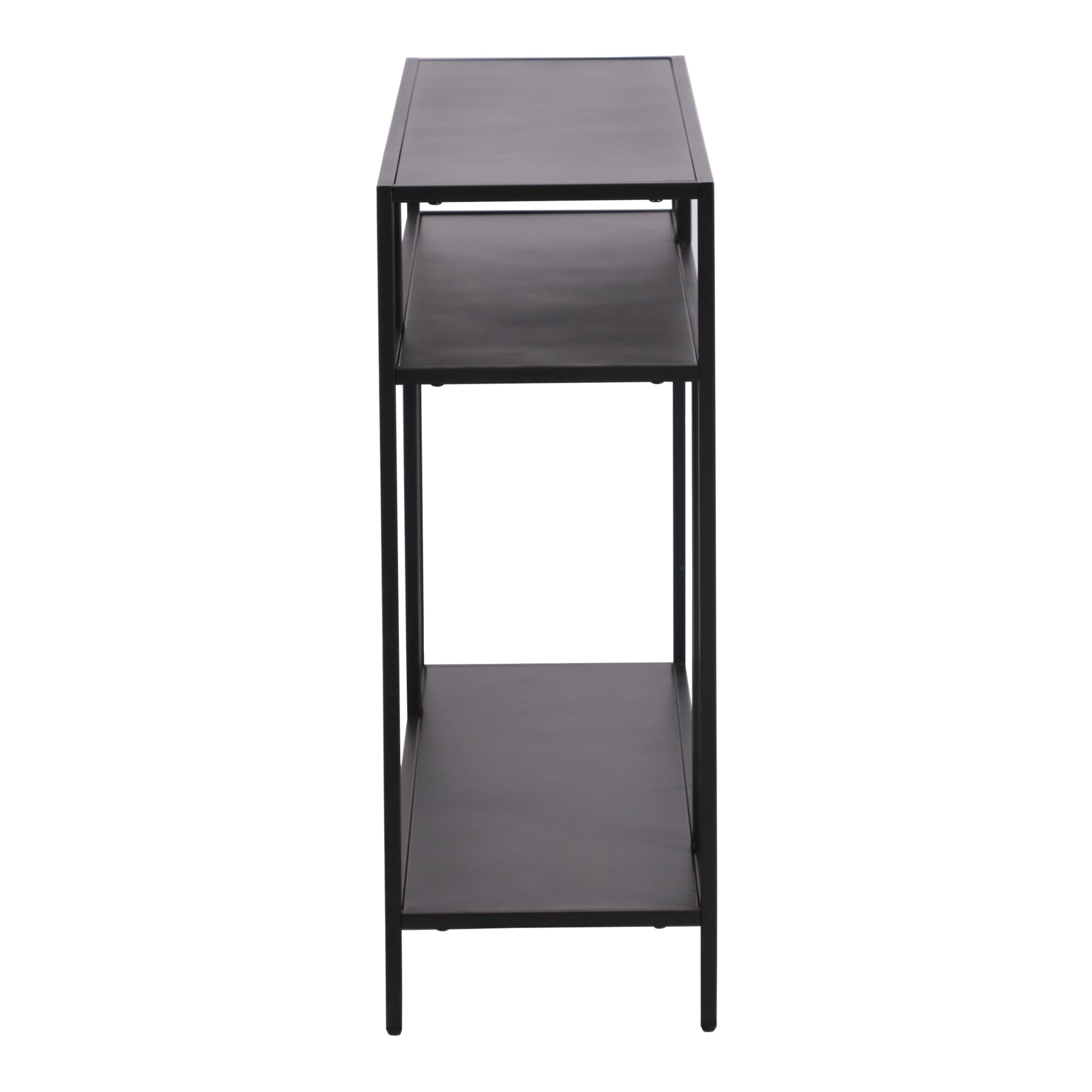[en.casa] Mueble Recibidor Kumlinge Mueble Entrada Consola Recibidor Mesa Consola con 2 Estantes para Salón Pasillo Dormitorio Resistente Metal 78 x 110 x 30 cm - Negro