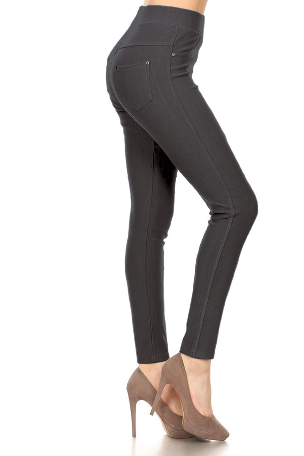 Leggings Depot Premium Quality Women's Cotton Blend Stretch Pull-on Jeggings with Pockets