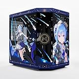 Hyte Y70 Hoshimachi Suisei Oficial Licenciado - Torre Média ATX Gaming PC Desktop Case - Vidro Temperado Panorâmico - Câmara Dupla - Chassi de Alto Fluxo de Ar - Cabo Riser PCIE 4.0 incluído - Azul