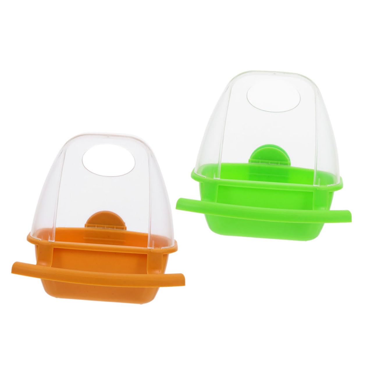 VANZACK 2pcs Plastic Bird Food Containers Easy to Use Bird Feeders for Cockatiels Parakeets and Parrots Durable Design with Wide Opening for Convenient Feeding