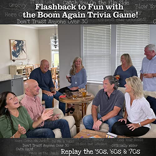 Boom Again Board Game | '50S, '60S And '70S Pop Culture & Music Trivia Game | Best Party Game For Baby Boomers & Seniors For Friends, Parents & Grandparents #TOP2