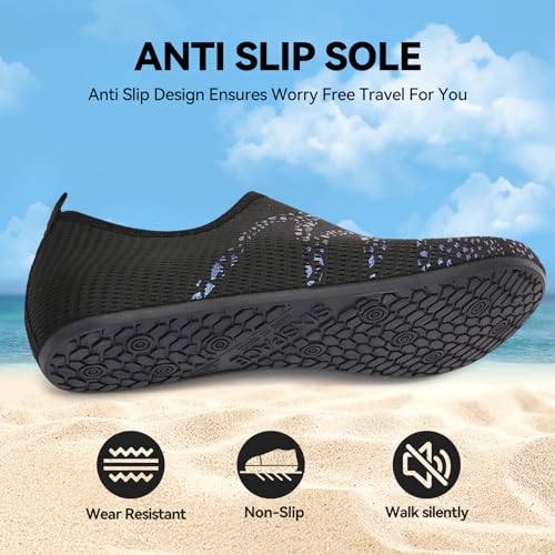Image of Sixspace Water Shoes for Women Men Aqua Socks Swim Shower Beach Barefoot Pool Quick-Dry Non Slip Lake Surf