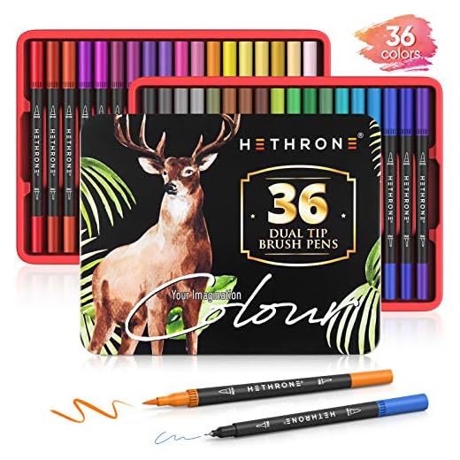 34 rotuladores para colorear Hethrone, rotuladores de doble punta ancha y fina para adultos, para colorear libros, caligrafía, pintar, viñetas, diarios, suministros artísticos.