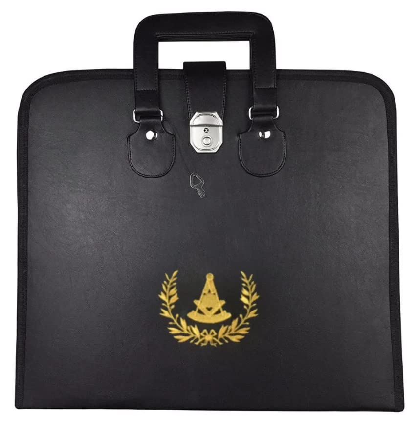 PAST MASTER BLUE LODGE APRON CASE - BLACK IMITATION LEATHER MM/WM, PROVINCIAL, Black-image-11