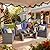 Wisteria Lane 4 Piece Outdoor Patio Furniture Sets, Wicker Conversation Set for Porch Deck, Grey Rattan Sofa Chair with Cushion ?Blue