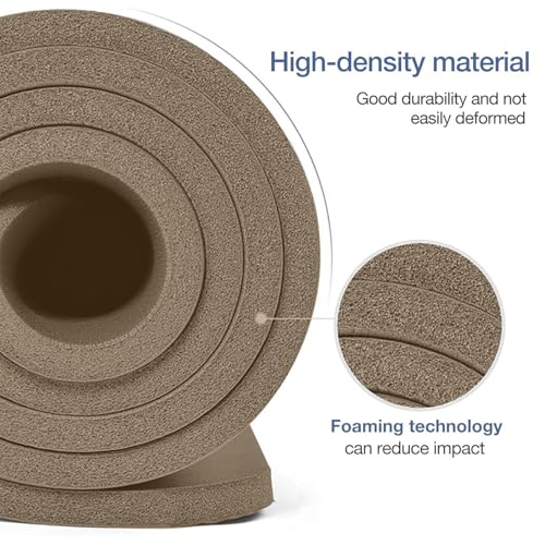 Gruper Thick Yoga Mat Non Slip, Large Size 72\" L x 32\" W x 0.6\" TH, Premium Exercise & Fitness Mat with Carrying Strap and Bag, Workout Mats for Home (Brown, 0.6 * 32 * 72 Inches) - Thumbnail 4