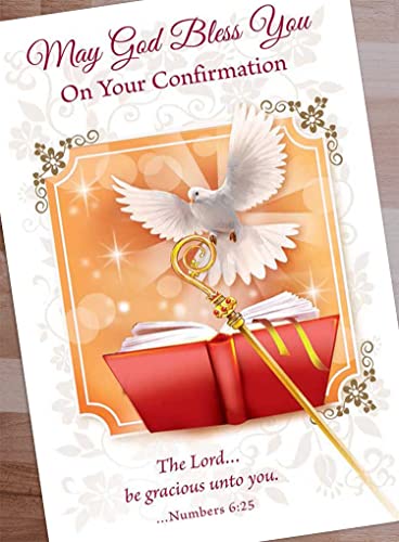 Confirmation Card - with Holy Spirit Lapel Pin | Confirmation Cards, Gold Plated Metal Dove Pin | 2 Items Set4